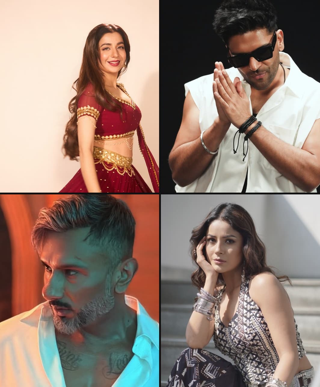 Four artists represented by Royal Legends — Jasmine Sandlas, Guru Randhawa, Yo Yo Honey Singh and Shehnaaz Gill